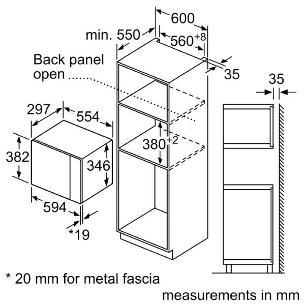 BOSCH BFL520MS0 Εντοιχιζόμενος Φούρνος Μικροκυμμάτων, 20 Λίτρα | Bosch| Image 5