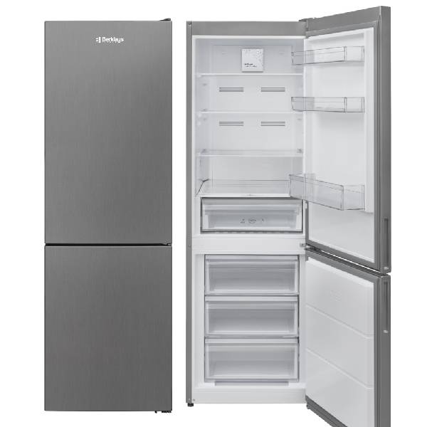 BERKLAYS BNF334COMBTX.UK Refrigerator with Bottom Freezer, Silver