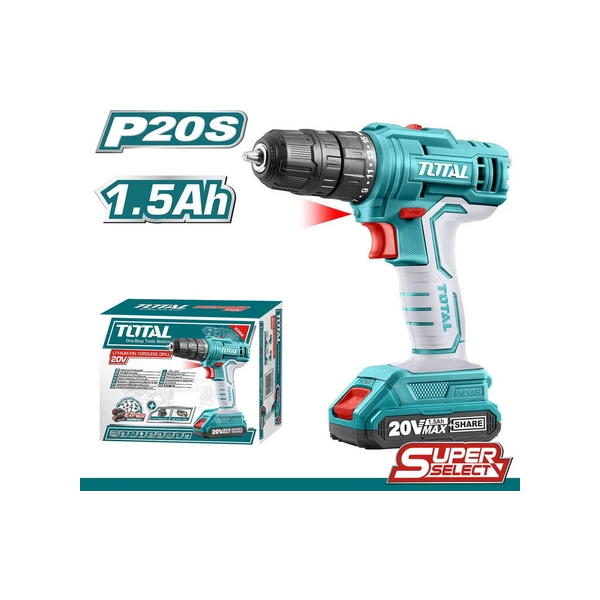 TOTAL TOT-TDLI20011 Cordless Drill Driver 20V, 1X1.5 Ah | Total| Image 2