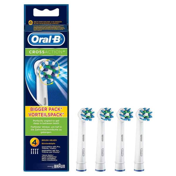 BRAUN Oral-B Crossaction Ανταλλακτικές Κεφαλές, 4 Τεμάχια