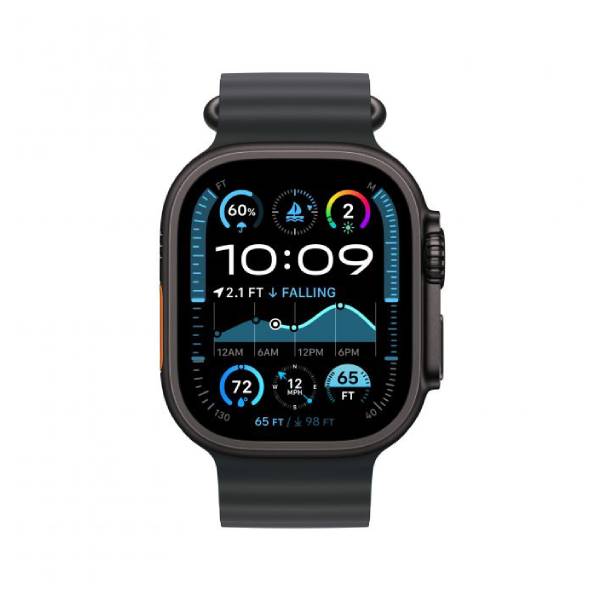 APPLE Smartwatch Ultra 2 GPS + Cellular 49mm, Μαύρο Titanium με Μαύρο Ocean Λουράκι | Apple