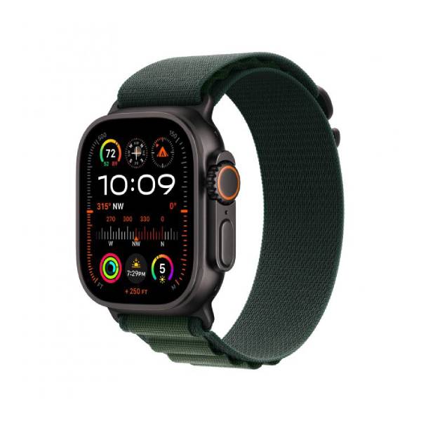 APPLE Smartwatch Ultra 2 GPS + Cellular 49mm, Μαύρο Titanium με Πράσινο Alpine Λουράκι, Small | Apple| Image 2