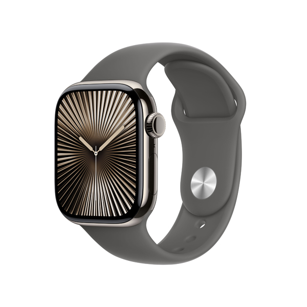 APPLE Smartwatch Series 10 GPS + Cellular 42mm, Natural Titanium με Stone Grey Sport Λουράκι, M/L | Apple| Image 2