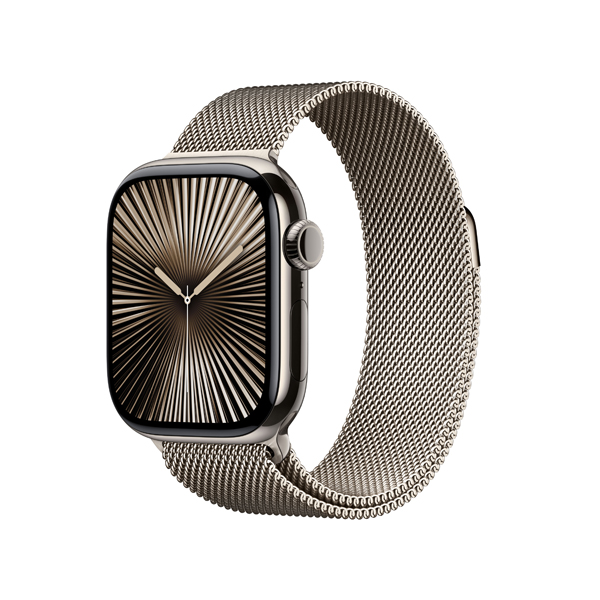 APPLE Watch Series 10 GPS + Cellular 46mm, Natural Titanium με Natural Milanese Loop Λουράκι, M/L | Apple| Image 2