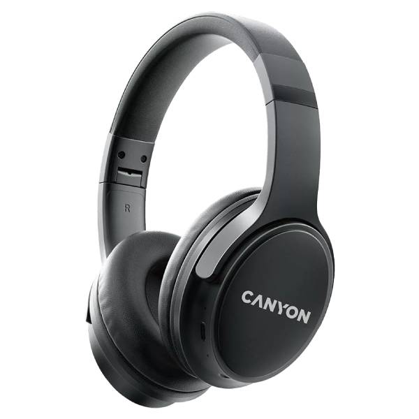 CANYON OnRiff 4 Over-Ear Wireless Headphones with Microphone, Black 