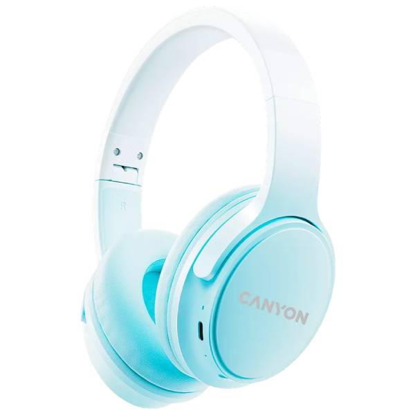 CANYON OnRiff 4 Over-Ear Wireless Headphones with Microphone, Blue 