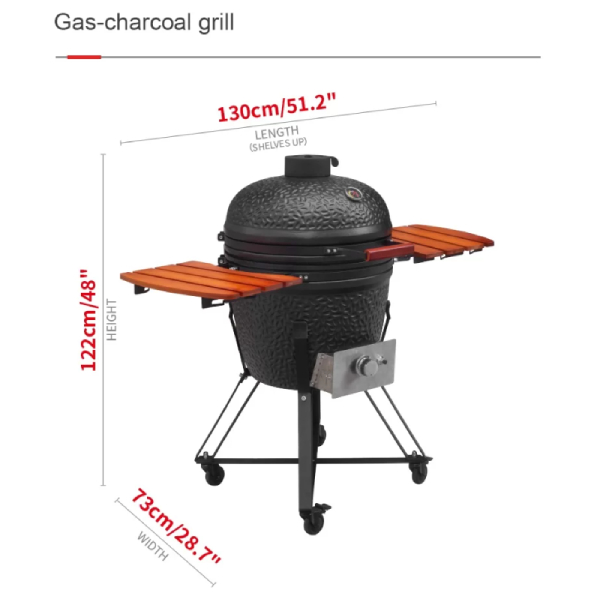 KAMADO IMS-22 DELUXE Ψησταριά 2 σε 1 Υγραερίου & Κάρβουνου Φ56cm | Kamado| Image 5