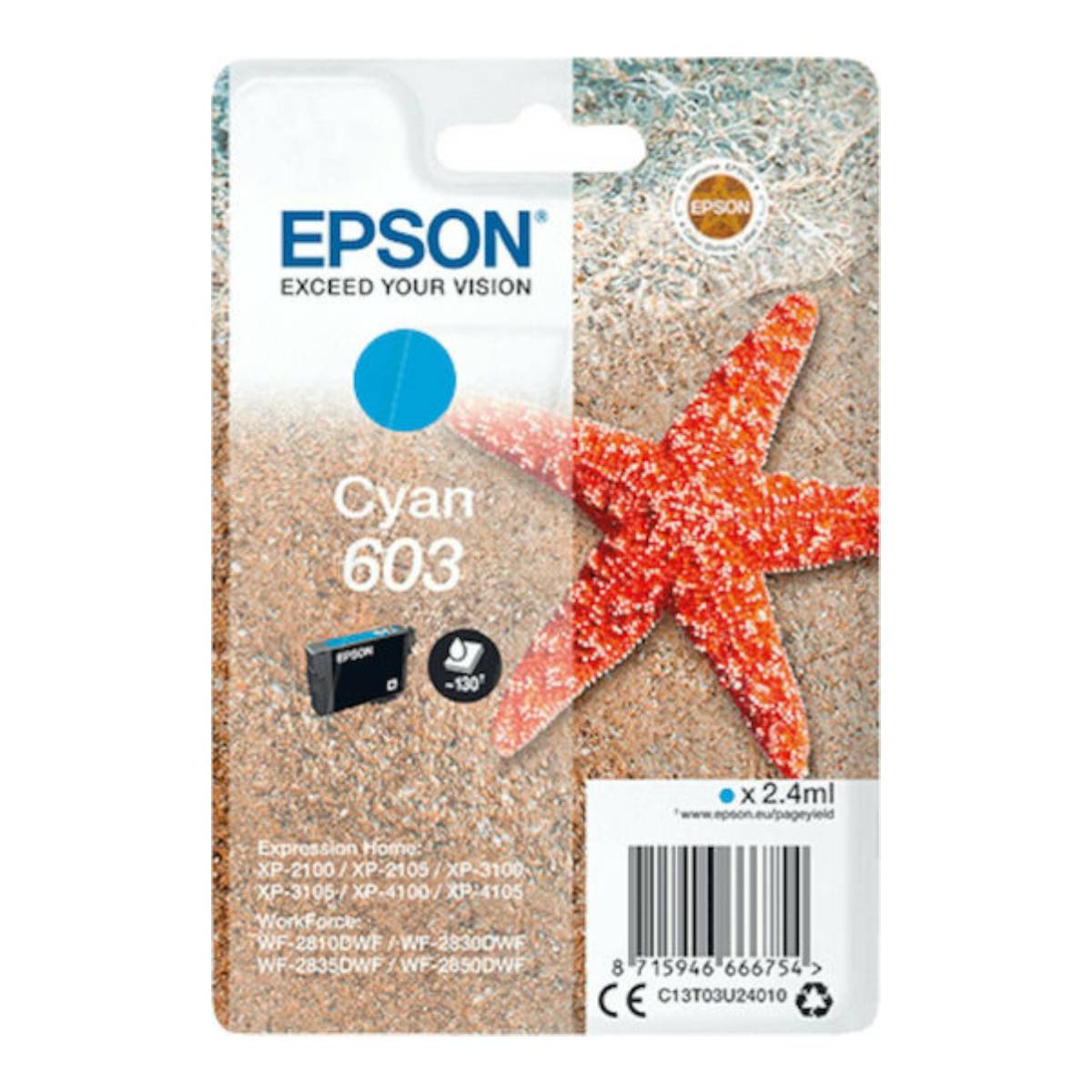 EPSON 603 Inkjet Ink, Cyan