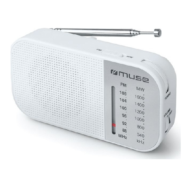 MUSE M-025 RW Pocket Radio, White