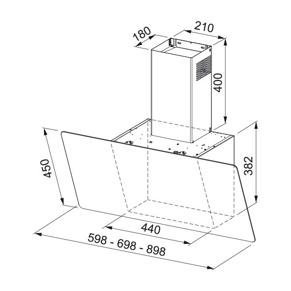 FRANKE FPJ 615 V WH/SS Vertical Chimney, White | Franke| Image 2