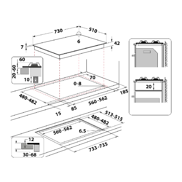 WHIRLPOOL AKT5000/NB Gas Hob | Whirlpool| Image 4