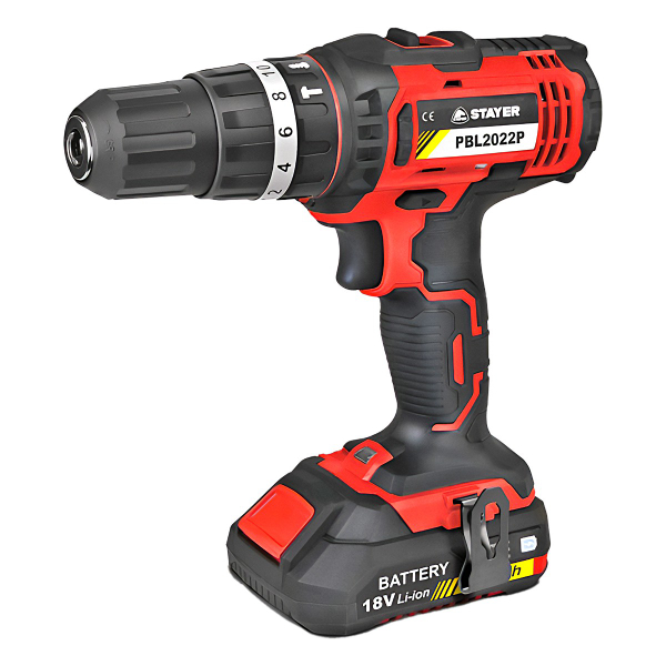 STAYER STY-002063 Cordless Drill, Screwdriver & Hammer Drill (3 in 1) 18V, 2Χ2.0 Αh | Stayer| Image 2