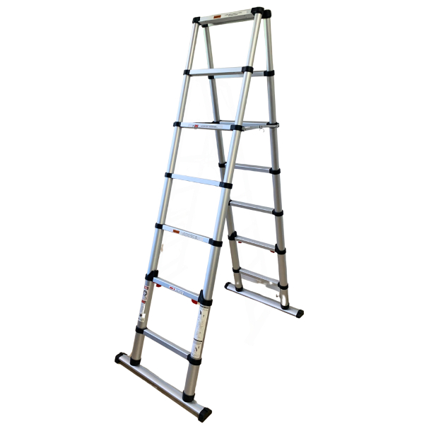 PALBEST GFU-21200A Telescopic Ladder Double 6+6 Steps | Palbest| Image 2