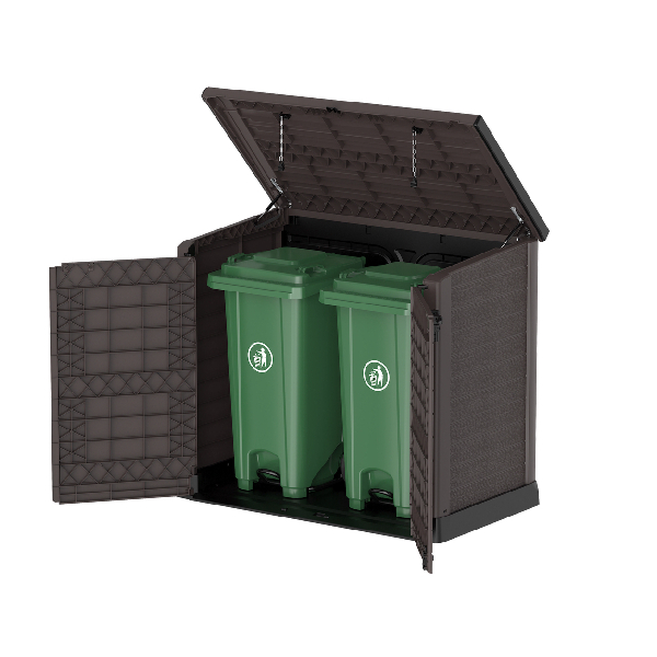 DURAMAX 86631-1200L FLAT Outdoor Storage Cabinet 145X82.5X125cm Brown | Duramax| Image 2