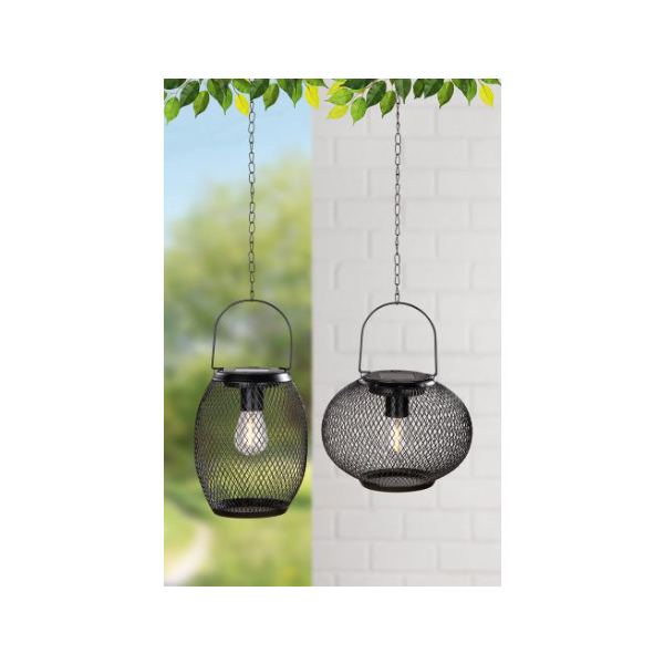 Meshy Metal LED Solar Light, Black | Gilde| Image 2