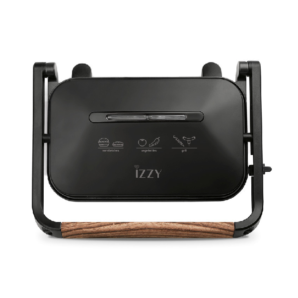 IZZY 224144 Panini Grill Wooden, Μαύρο