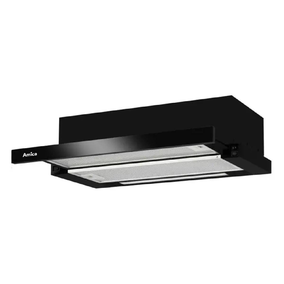 AMICA OTP6253BG Telescopic Hood with Black Glass, 60cm 