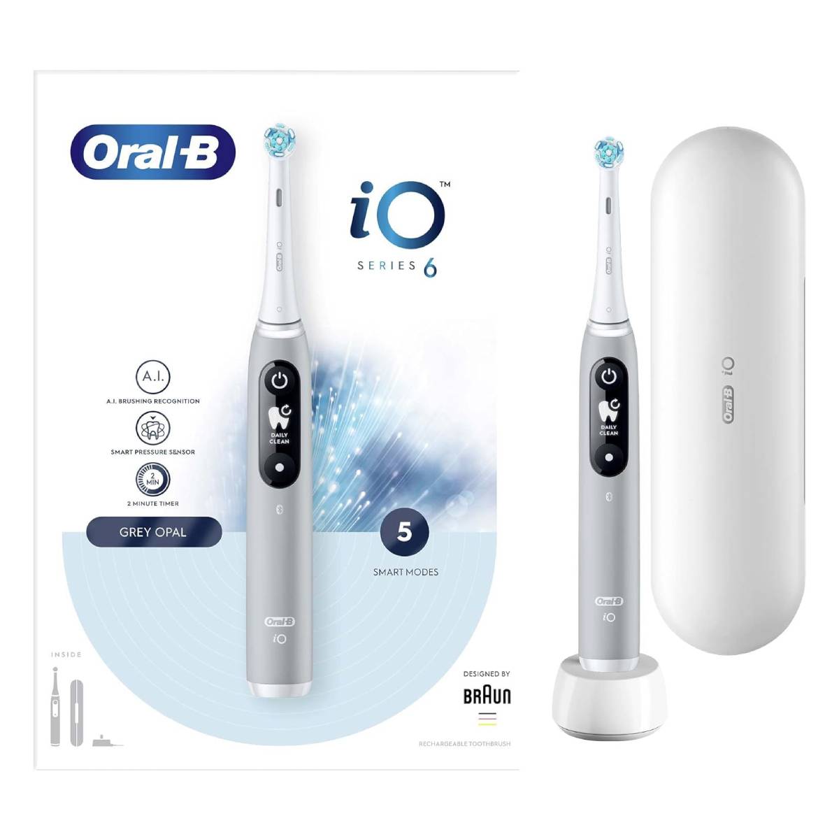 BRAUN Oral B iO6 Ηλεκτρική Οδοντόβουρτσα, Γκρίζο | Braun