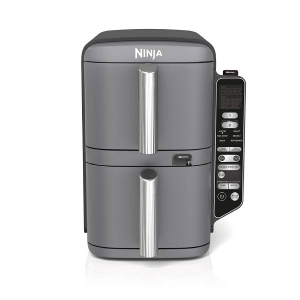 NINJA SL451EU Double Stack XL 2 Φριτέζα Αέρος με Στοιβαζόμενα Συρτάρια 9.5 Λίτρα, Γκρίζο | Ninja