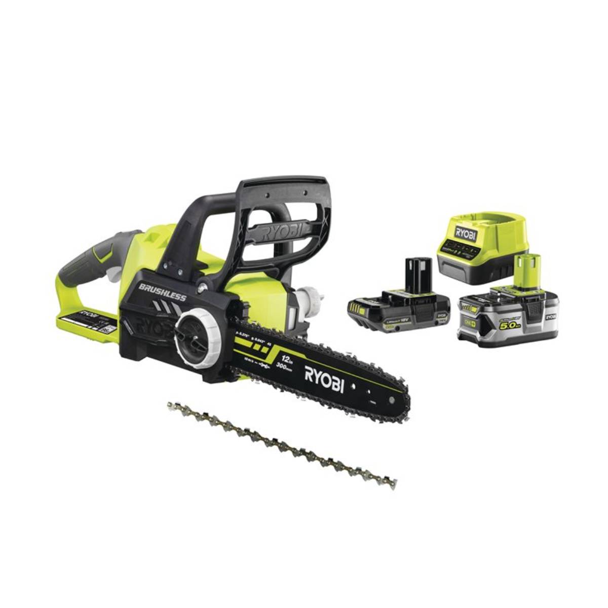 RYOBI RCS18X3050P Αλυσοπρίονο Μπαταρίας 18V, 1x2.0 Ah, 1x5.0Ah | Ryobi