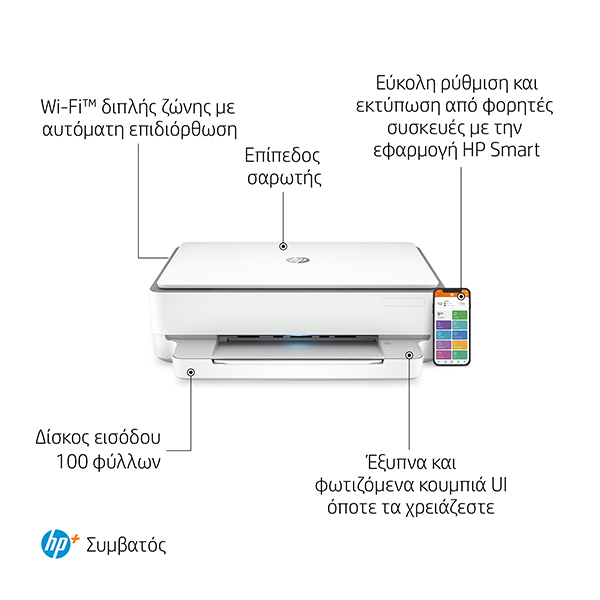 HP 6020e ENVY All-in-One Εκτυπωτής, με 3 μήνες Instant Ink χωρίς χρέωση* | Hp| Image 3