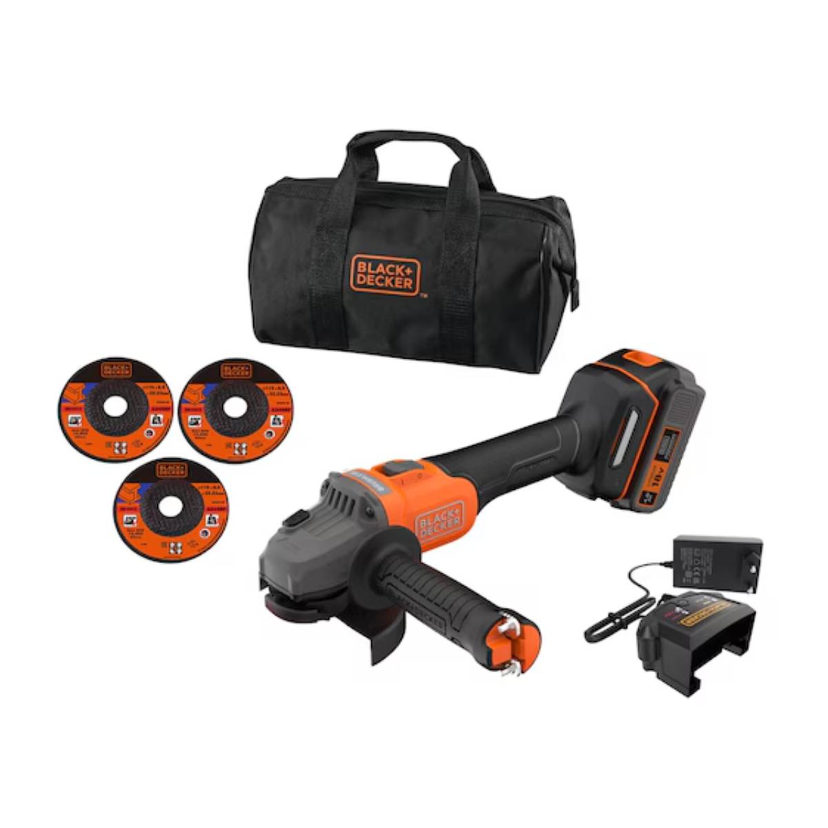 BLACK & DECKER BCG6L8F1S Cordless Angle Grinder Set 18V